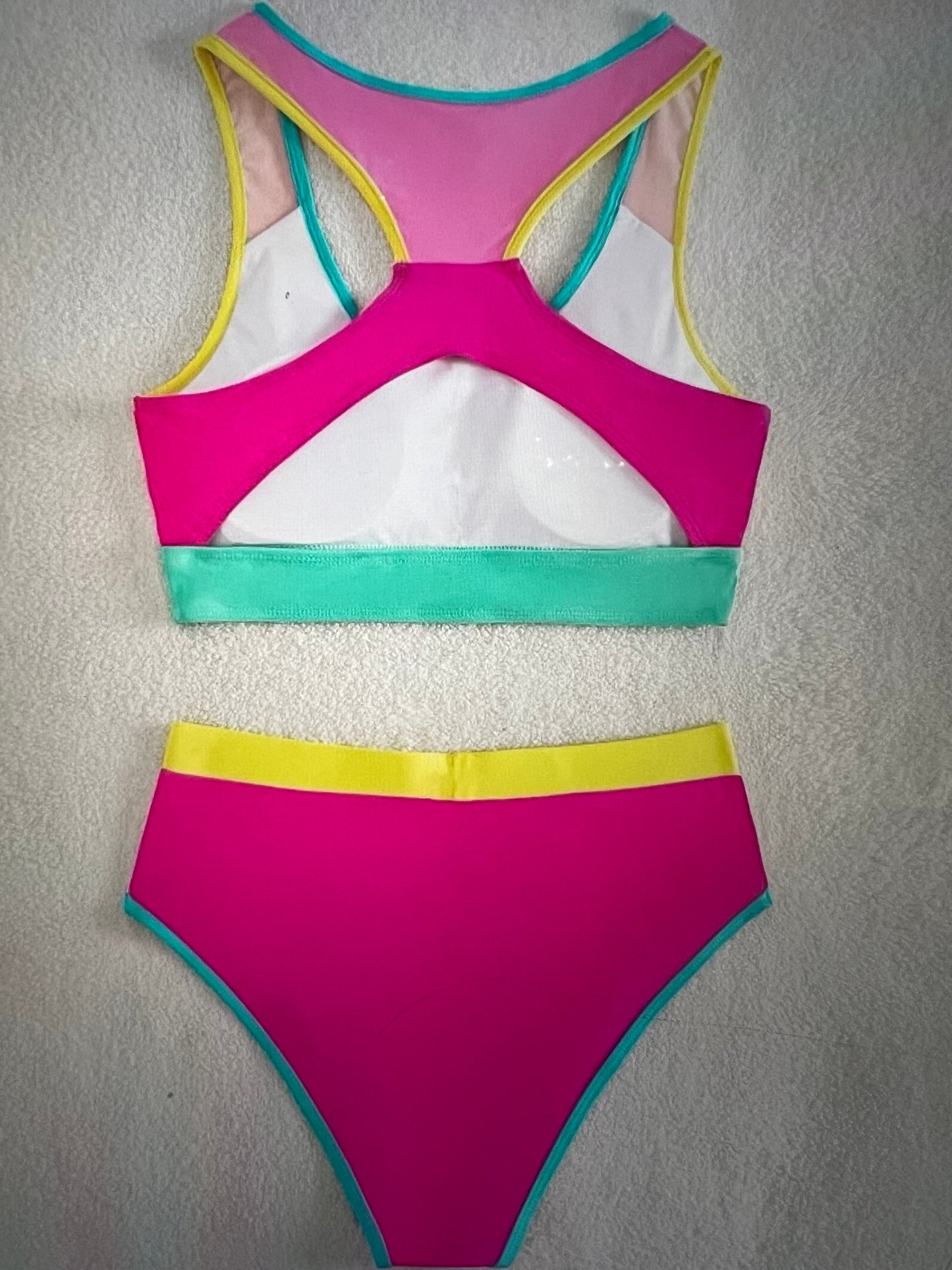 Color block Pink Bikini