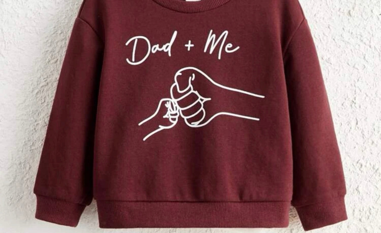 Baby Dad and Me Sweatshirt/Burgundy