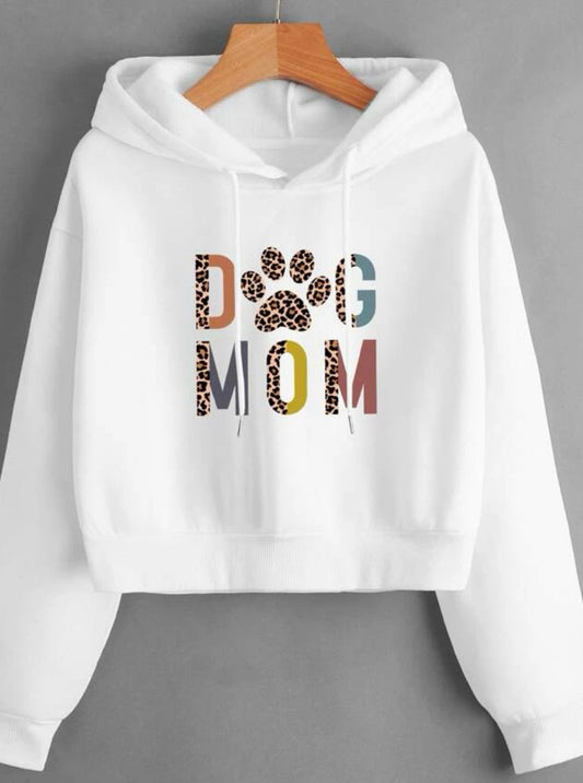 Paw Graphic Drop Shoulder Drawstring Hoodie