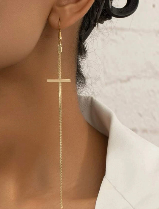 Cross Drop Earrings