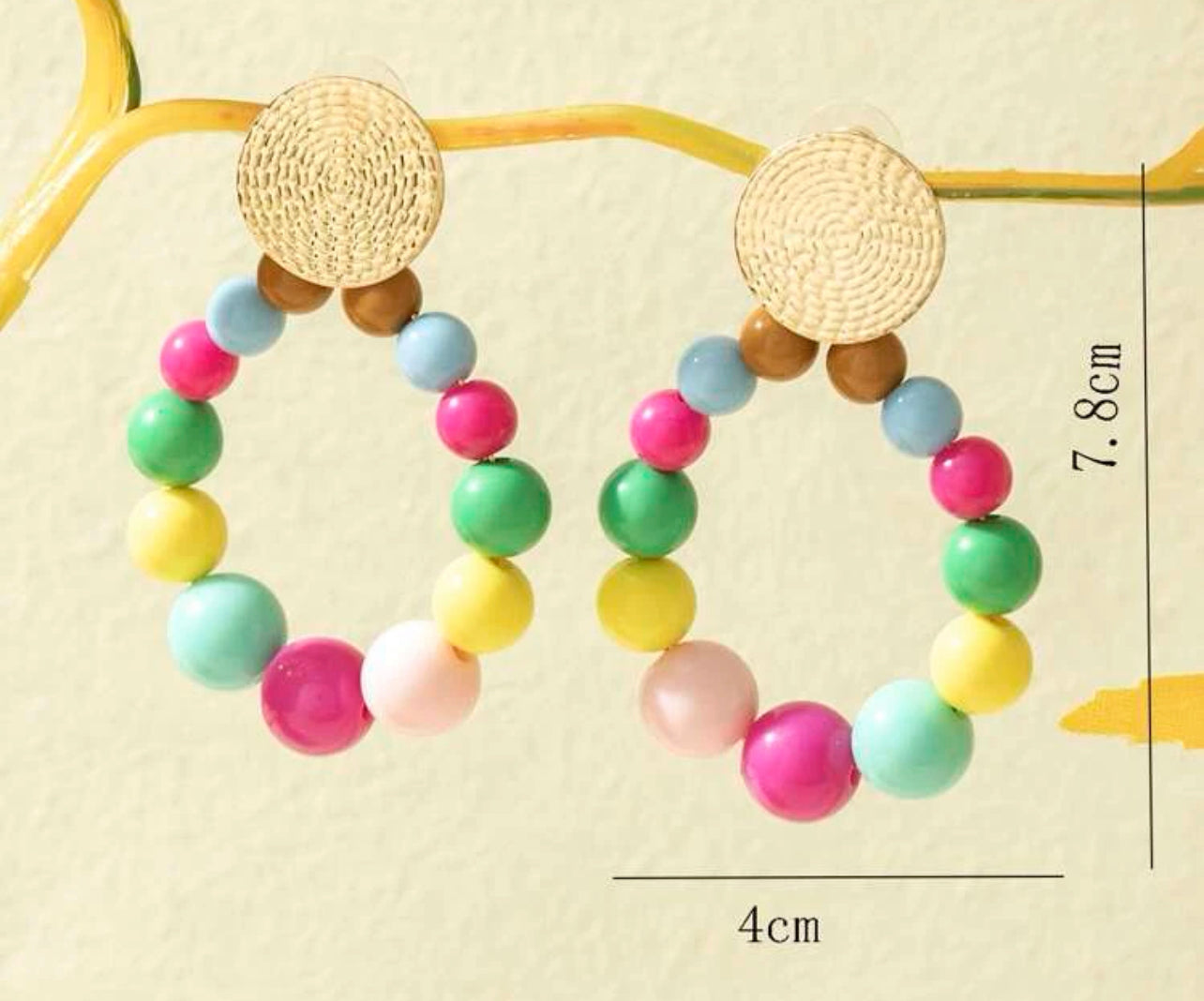 Beaded Circle Drop Earrings