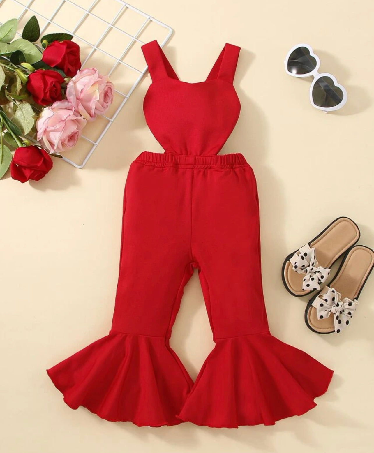 Heart cut out Crisscross Overalls