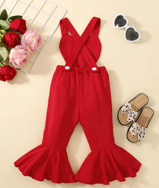 Heart cut out Crisscross Overalls